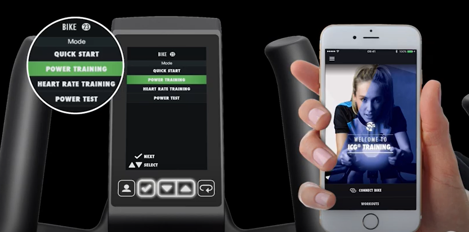 ICG IC5 IC6 IC7 Bike Pairing ICG App to Coach by Color Console